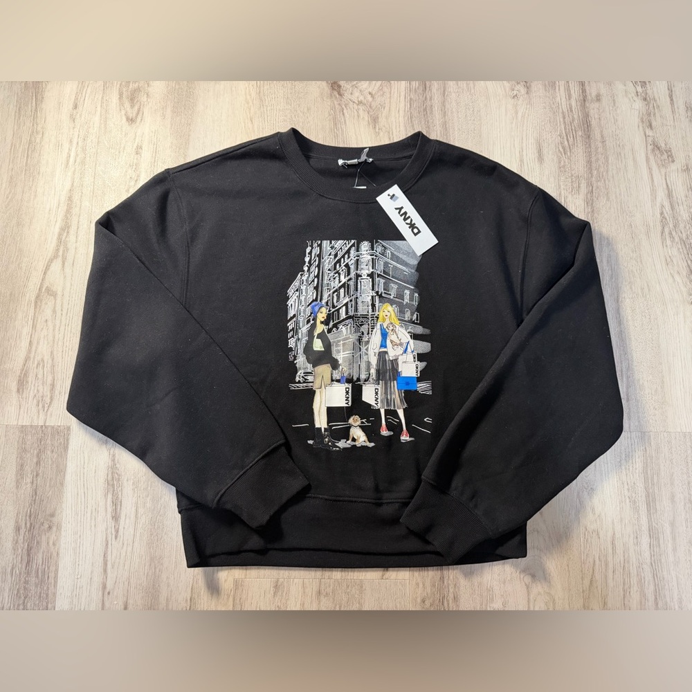 DKNY Black Graphic Women's Sweatshirt